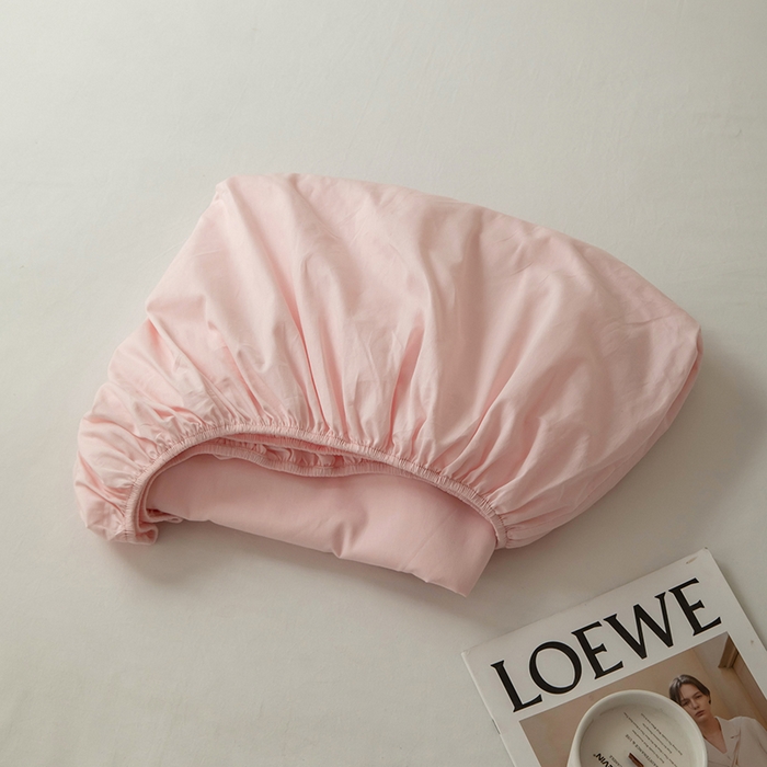 91家纺网 家纺一手货源 找家纺 寝柔 2024新款40S全棉斜纹13372纯棉纯色床笠单件席梦思床垫棕垫保护套 淡粉