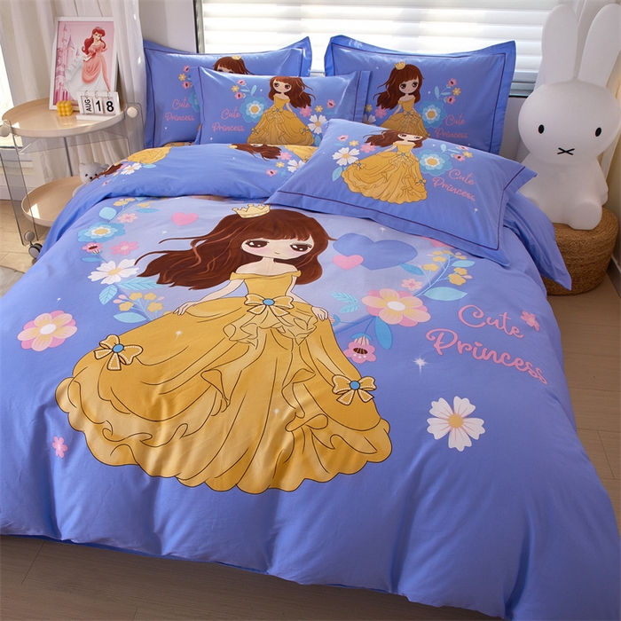 91家纺网 家纺一手货源 找家纺 曼秀琳家纺 2024新款活性全棉印花四件套 楚楚动人-紫