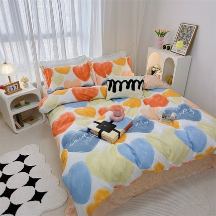 91家纺网 家纺一手货源 找家纺 （总）庭笙 新款丝带款臻品磨毛印花四件套