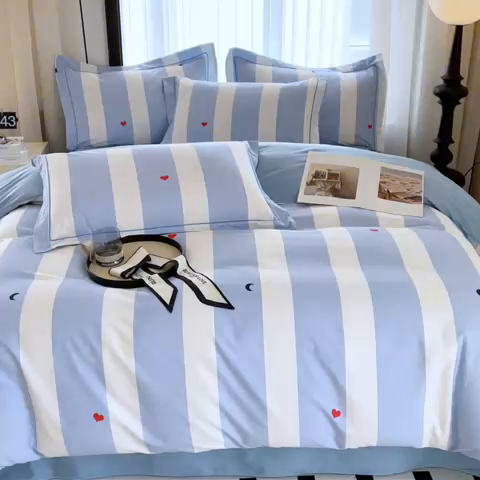 91家纺网 家纺一手货源 找家纺 曼秀琳家纺 2024新款活性全棉印花四件套 贝尔斯（兰）