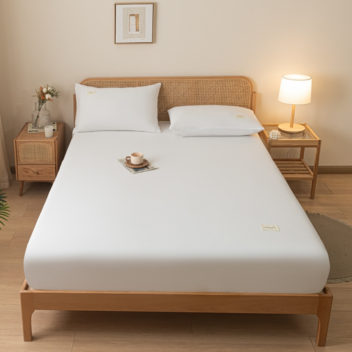 91家纺网 家纺一手货源 找家纺 衿成家纺 2025新款全棉13372喷气床笠 雅典白