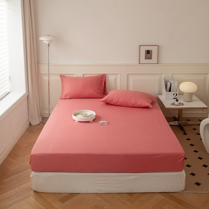 91家纺网 家纺一手货源 找家纺 （总）寝柔 2024新款40S全棉斜纹13372纯棉纯色床笠单件席梦思床垫棕垫保护套