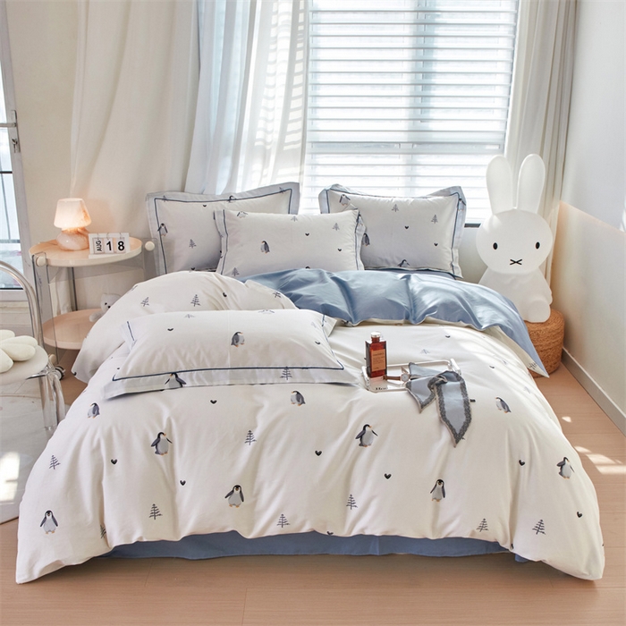 91家纺网 家纺一手货源 找家纺 曼秀琳家纺 2024新款活性全棉印花四件套 嗨皮-米