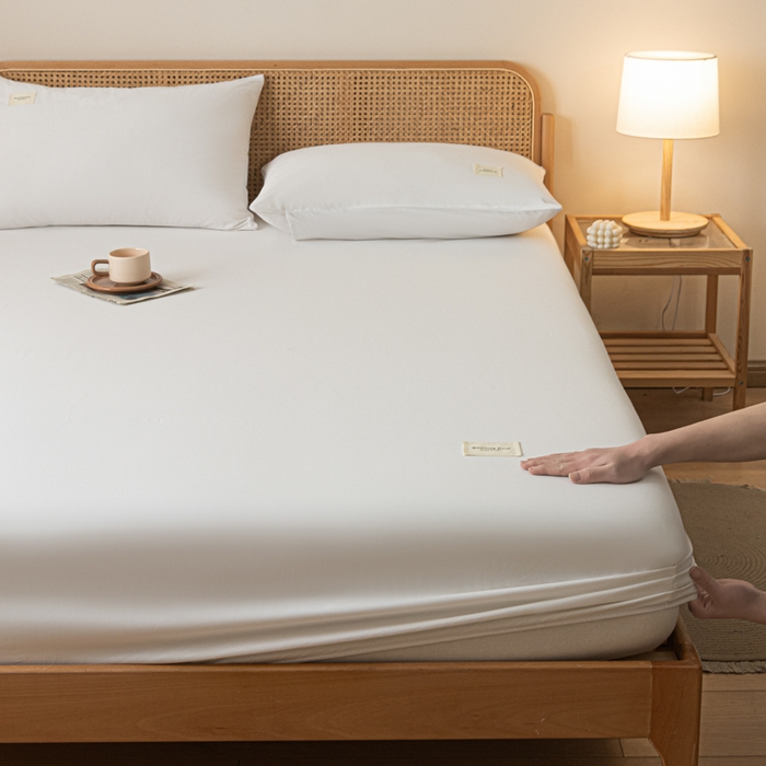 91家纺网 家纺一手货源 找家纺 衿成家纺 2025新款全棉13372喷气床笠 雅典白