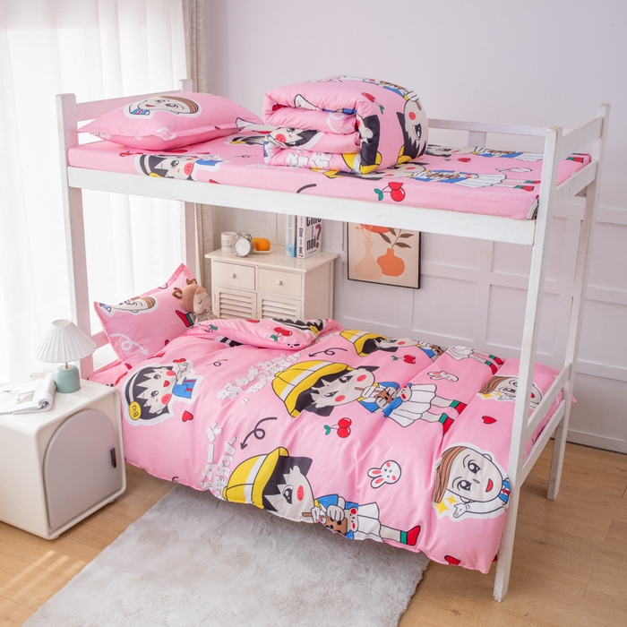 91家纺网 家纺一手货源 找家纺 乐居坊 2024新款亲肤棉 美棉 芦荟棉四件套 学生宿舍床（2月） 奶茶妹妹