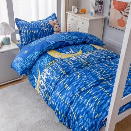 91家纺网 家纺一手货源 找家纺 乐居坊 2024新款亲肤棉 美棉 芦荟棉四件套 学生宿舍床（2月） 仰望星空