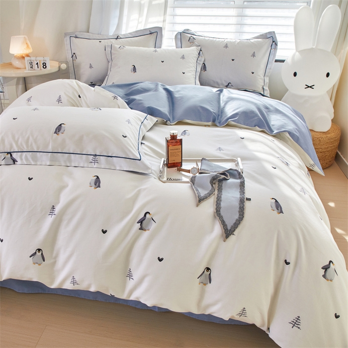 91家纺网 家纺一手货源 找家纺 曼秀琳家纺 2024新款活性全棉印花四件套 嗨皮-米