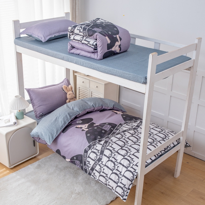 91家纺网 家纺一手货源 找家纺 乐居坊 2024新款亲肤棉 美棉 芦荟棉四件套 学生宿舍床（2月） 摩登女孩