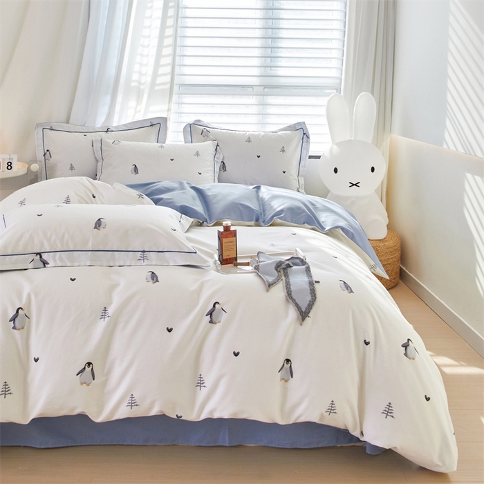 91家纺网 家纺一手货源 找家纺 曼秀琳家纺 2024新款活性全棉印花四件套 嗨皮-米