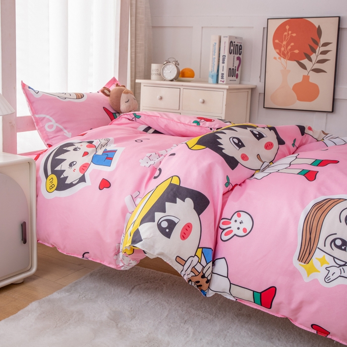 91家纺网 家纺一手货源 找家纺 乐居坊 2024新款亲肤棉 美棉 芦荟棉四件套 学生宿舍床（2月） 奶茶妹妹