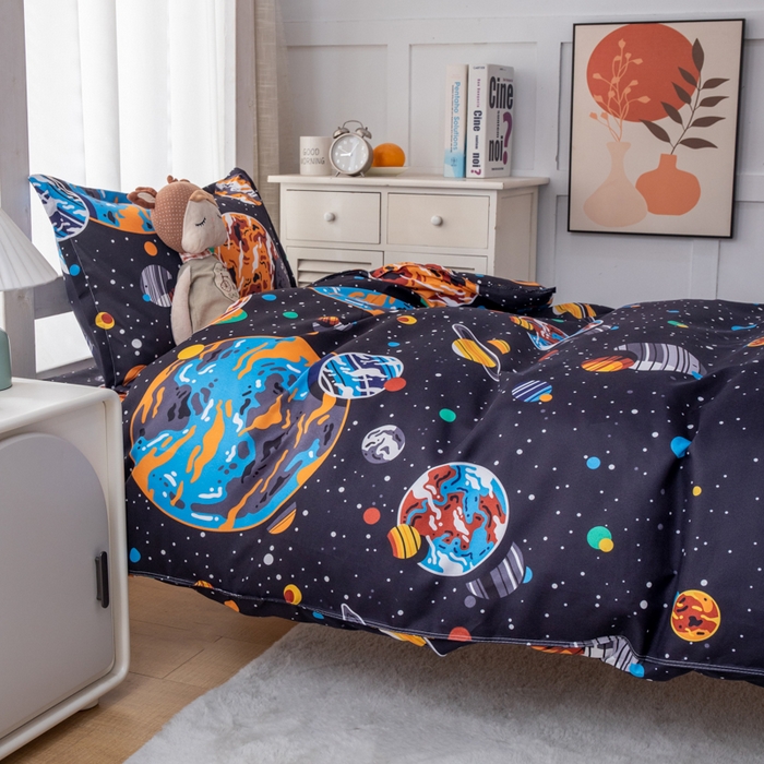 91家纺网 家纺一手货源 找家纺 乐居坊 2024新款亲肤棉 美棉 芦荟棉四件套 学生宿舍床（2月） 银河战队