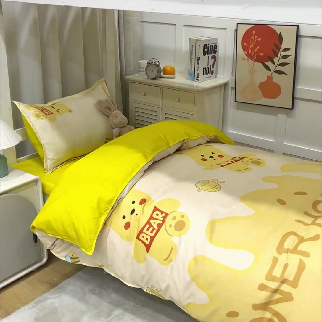 91家纺网 家纺一手货源 找家纺 乐居坊 2024新款亲肤棉 美棉 芦荟棉四件套 学生宿舍床（2月） 梦想家