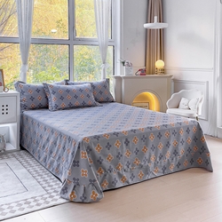 91家纺网 家纺一手货源 找家纺 森林雨 2024新款春夏全棉加厚磨毛床单 轻奢时代-灰,轻奢时代-灰