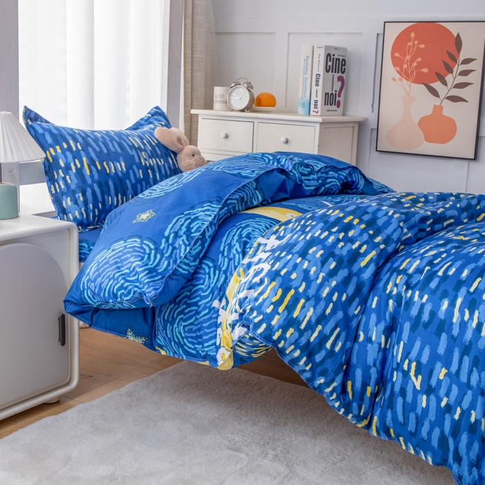 91家纺网 家纺一手货源 找家纺 乐居坊 2024新款亲肤棉 美棉 芦荟棉四件套 学生宿舍床（2月） 仰望星空