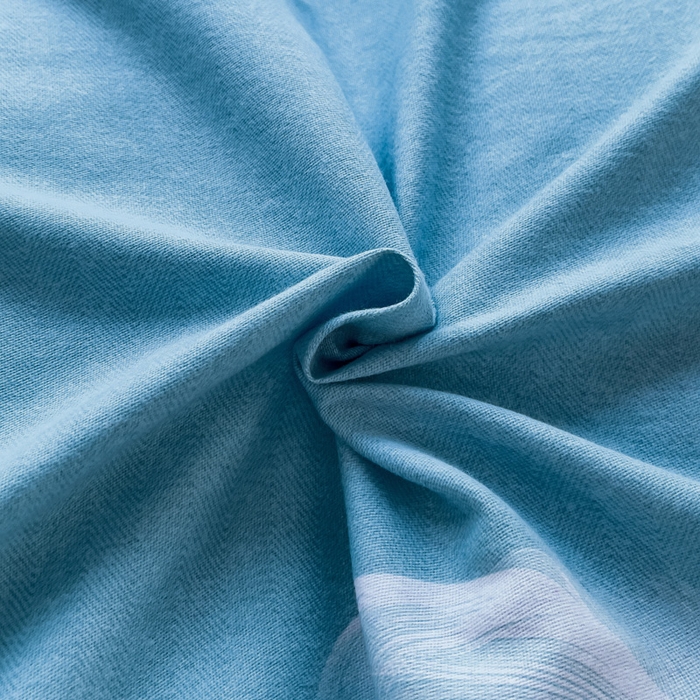 91家纺网 家纺一手货源 找家纺 江南春 2024新款春夏全棉加厚磨毛床单 俏丽羽毛-蓝