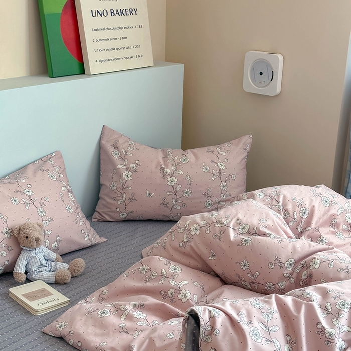 91家纺网 家纺一手货源 找家纺 时年 2024新款全棉数码大版趣味系列四件套 花满溢-紫（枕套为非大版）