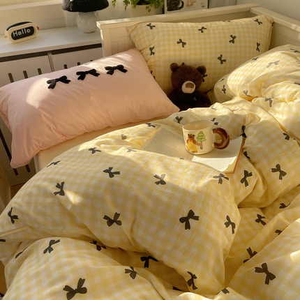 91家纺网 家纺一手货源 找家纺 （总）桃子家居 2024新款A类纯棉水洗棉毛巾绣蝴蝶结少女系列单枕套