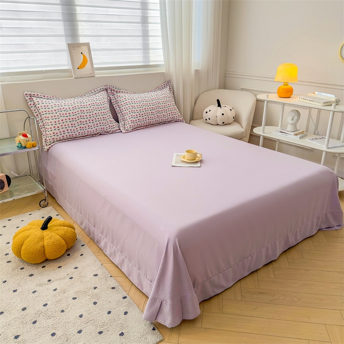 91家纺网 家纺一手货源 找家纺 雅慕家居 2024新款A类臻棉提花清新风四件套柔软亲肤 花满园