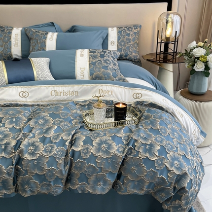 91家纺网 家纺一手货源 找家纺 （总）布可家纺 2025新款轻奢精致浮雕刺绣提花四件套