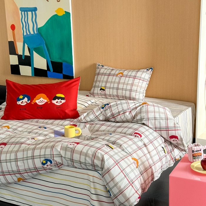 91家纺网 家纺一手货源 找家纺 时年 2024新款全棉数码大版趣味系列四件套 趣味人生