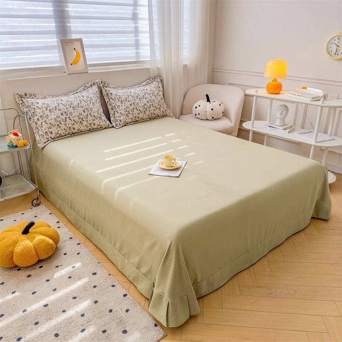 91家纺网 家纺一手货源 找家纺 雅慕家居 2024新款A类臻棉提花清新风四件套柔软亲肤 幸运草