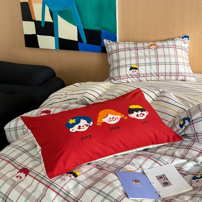 91家纺网 家纺一手货源 找家纺 时年 2024新款全棉数码大版趣味系列四件套 趣味人生