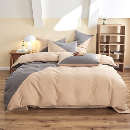 91家纺网 家纺一手货源 找家纺 （总）慕希家纺 2024新款40S全棉喷气13372简约三角拼四件套