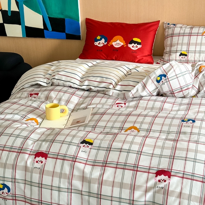 91家纺网 家纺一手货源 找家纺 时年 2024新款全棉数码大版趣味系列四件套 趣味人生