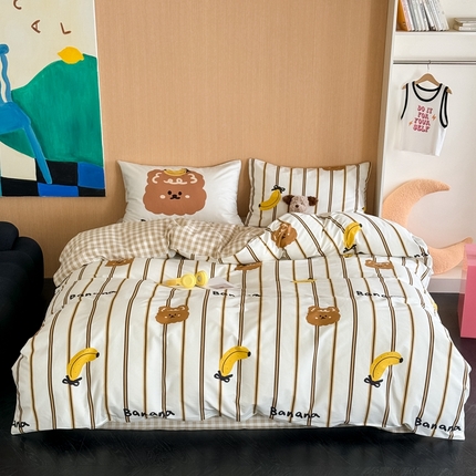 91家纺网 家纺一手货源 找家纺 （总）时年 2024新款全棉数码大版趣味系列四件套（充值会员优惠5元）