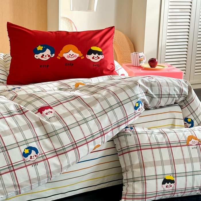 91家纺网 家纺一手货源 找家纺 时年 2024新款全棉数码大版趣味系列四件套 趣味人生