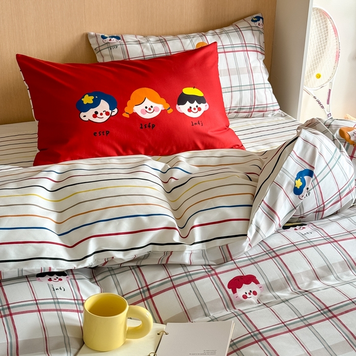 91家纺网 家纺一手货源 找家纺 时年 2024新款全棉数码大版趣味系列四件套 趣味人生