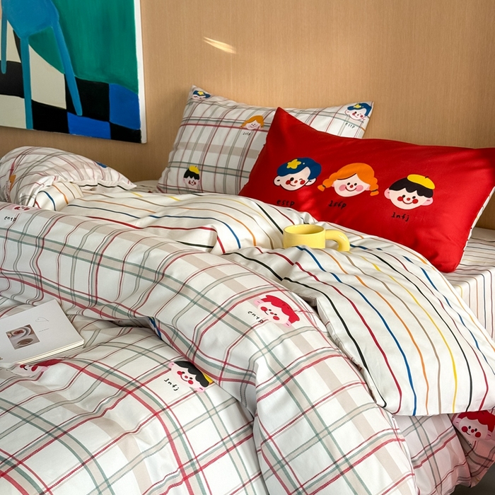 91家纺网 家纺一手货源 找家纺 时年 2024新款全棉数码大版趣味系列四件套 趣味人生