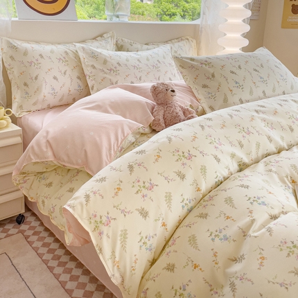 91家纺网 家纺一手货源 找家纺 （总）布可家纺 2025新款水洗棉宽边印花四件套