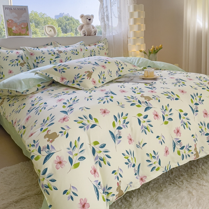 91家纺网 家纺一手货源 找家纺 （总）布可家纺 2025新款水洗棉宽边印花四件套