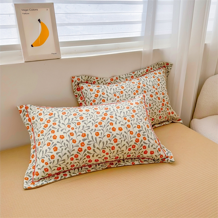 91家纺网 家纺一手货源 找家纺 雅慕家居 2024新款A类臻棉提花清新风四件套柔软亲肤 似锦