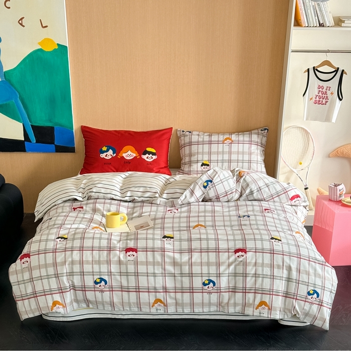 91家纺网 家纺一手货源 找家纺 时年 2024新款全棉数码大版趣味系列四件套 趣味人生