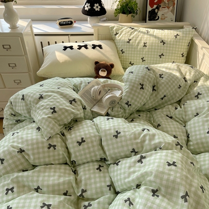 91家纺网 家纺一手货源 找家纺 （总）桃子家居 2024新款A类纯棉水洗棉毛巾绣蝴蝶结少女系列单枕套