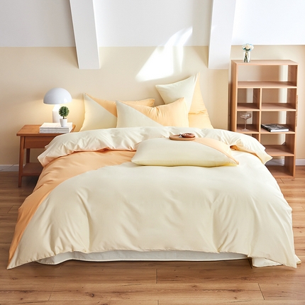 91家纺网 家纺一手货源 找家纺 （总）慕希家纺 2024新款40S全棉喷气13372简约三角拼四件套