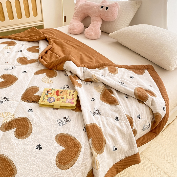 91家纺网 家纺一手货源 找家纺 金麦 2024新款A类有氧提花泡泡棉夏被 甜心