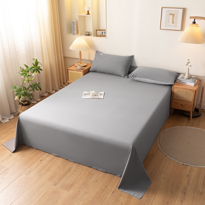 91家纺网 家纺一手货源 找家纺 AB家纺 2024新款A类40支水洗全棉床单三件套 深灰