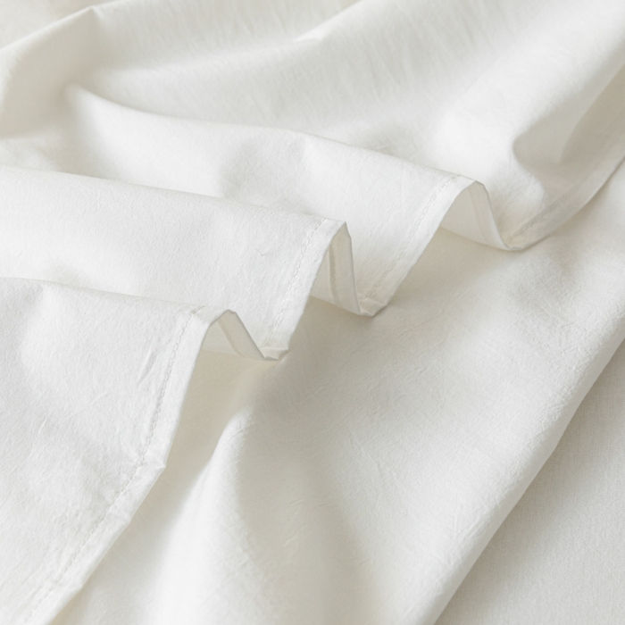 91家纺网 家纺一手货源 找家纺 AB家纺 2024新款A类40支水洗全棉床单三件套 米月白