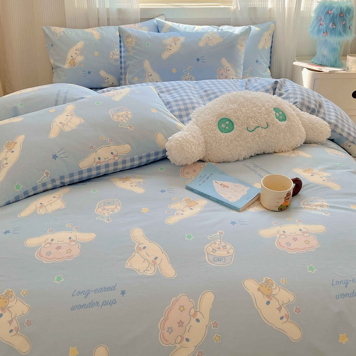 91家纺网 家纺一手货源 找家纺 星座家纺 2025新款40s全棉卡通印花四件套 星星玉桂狗