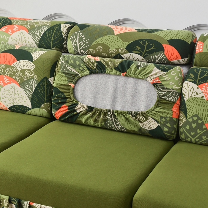 91家纺网 家纺一手货源 找家纺 千彤沙发垫 2024新款裙边款-高精密雪尼尔沙发垫 绿色-组合2