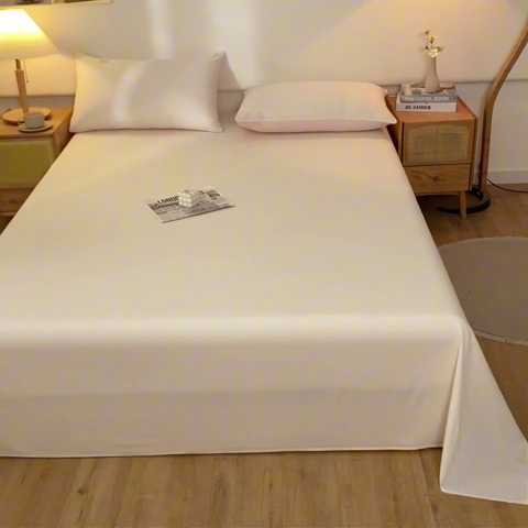 91家纺网 家纺一手货源 找家纺 AB家纺 2024新款A类40支水洗全棉床单三件套 微微粉