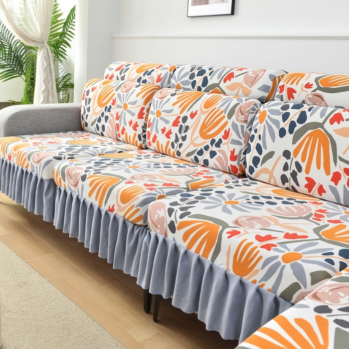 91家纺网 家纺一手货源 找家纺 千彤沙发垫 2024新款裙边款-高精密雪尼尔沙发垫 欢乐之旅