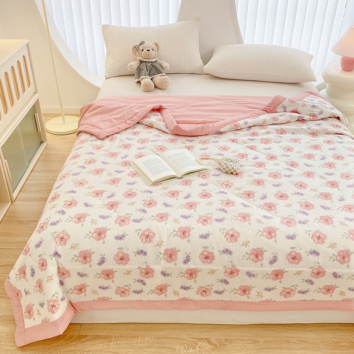 91家纺网 家纺一手货源 找家纺 金麦 2024新款A类有氧提花泡泡棉夏被 简爱