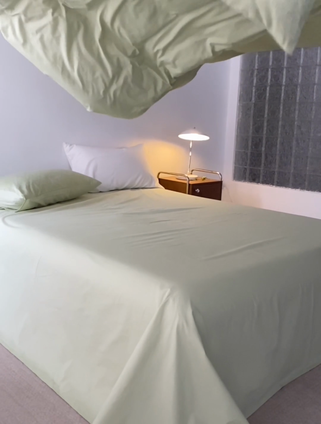 91家纺网 家纺一手货源 找家纺 AB家纺 2024新款全棉华夫格四件套 四叶草-新芽绿