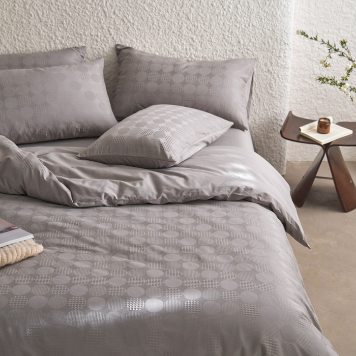 91家纺网 家纺一手货源 找家纺 AB家纺 2024新款全棉华夫格四件套 茗萫-陨石灰