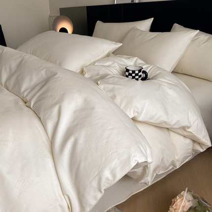 91家纺网 家纺一手货源 找家纺 （总）莱登卡奴 2024新款全棉A类水洗棉提花三层纱四件套