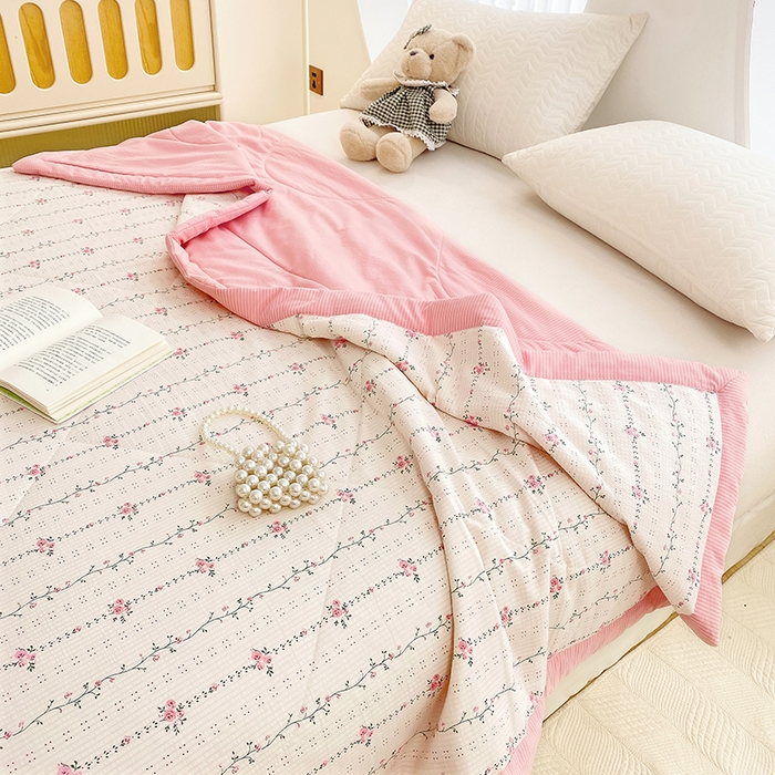 91家纺网 家纺一手货源 找家纺 金麦 2024新款A类有氧提花泡泡棉夏被 沐歌